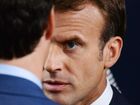 President of France Emmanuel Macron at the NATO summit of heads of state and government at the new NATO headquarters in Brussels. Location: Belgium, Brussels. Author: Alexey Vitvitsky/Sputnik. NATO Summit in Brussels. Day one