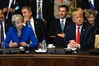 Prime Minister of the United Kingdom Theresa May and US President Donald Trump at the NATO summit of heads of state and government at the new NATO headquarters in Brussels. Location: Belgium, Brussels. Author: Alexey Vitvitsky/Sputnik. NATO Summit in Brussels. Day one