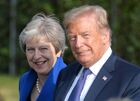 Prime Minister of the United Kingdom Theresa May and US President Donald Trump at the NATO summit of heads of state and government in Brussels. Location: Belgium, Brussels. Author: Alexey Vitvitsky/Sputnik. NATO Summit in Brussels. Day one