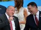 President of Georgia Giorgi Margvelashvili, left, at the NATO summit of heads of state and government at the new NATO headquarters in Brussels. Location: Belgium, Brussels. Author: Alexey Vitvitsky/Sputnik. NATO Summit in Brussels. Day one