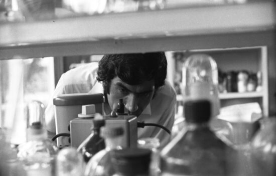 At a laboratory in Dushanbe