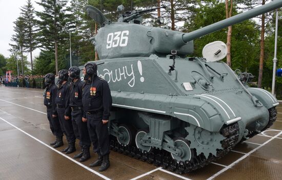 WWII Sherman tank restored by the military in Primorye Territory