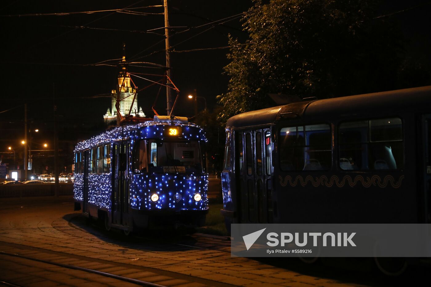 Decorated streetcar for Moscow Transport Day