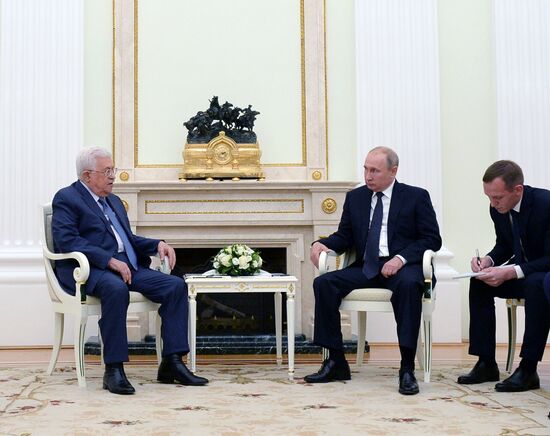 President Vladimir Putin meets with Palestinian President Mahmoud Abbas
