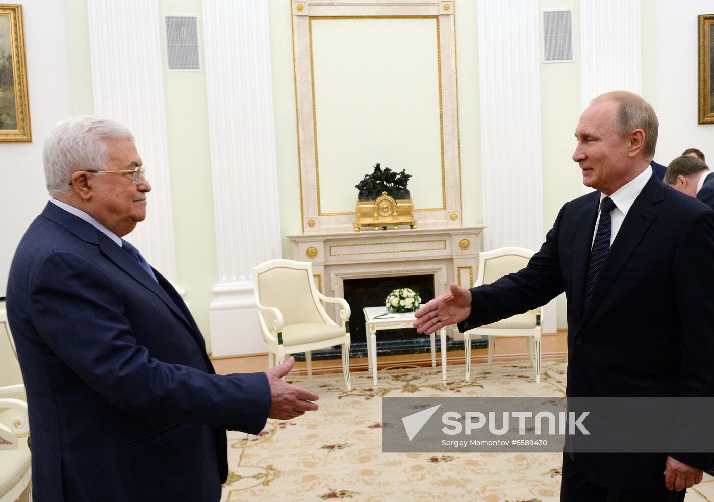 President Vladimir Putin meets with Palestinian President Mahmoud Abbas