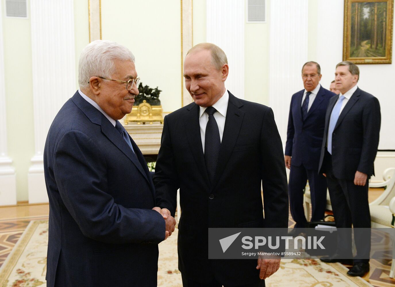 President Vladimir Putin meets with Palestinian President Mahmoud Abbas