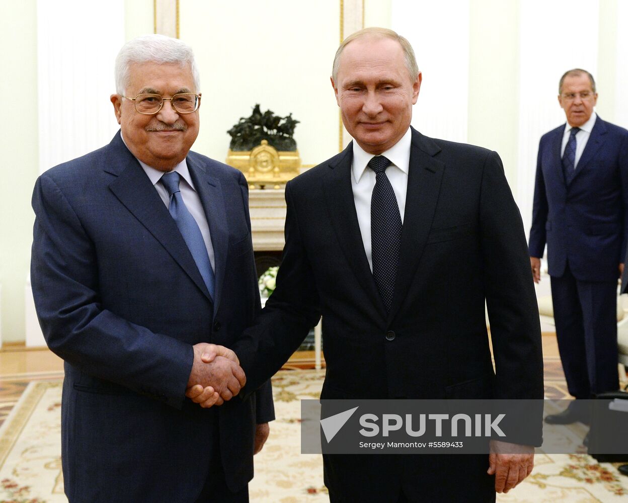 President Vladimir Putin meets with Palestinian President Mahmoud Abbas