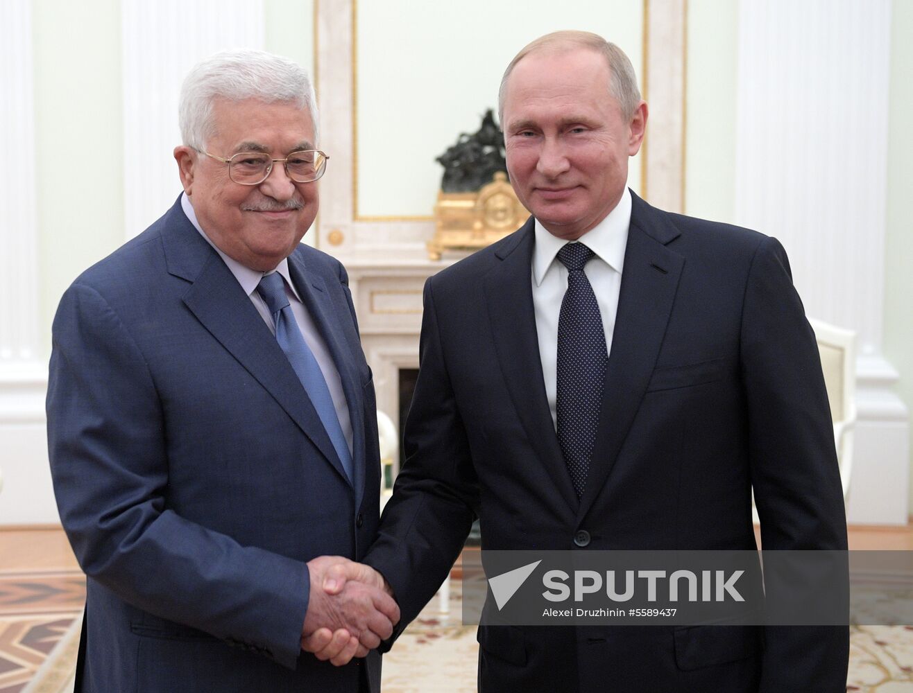 President Vladimir Putin meets with Palestinian President Mahmoud Abbas