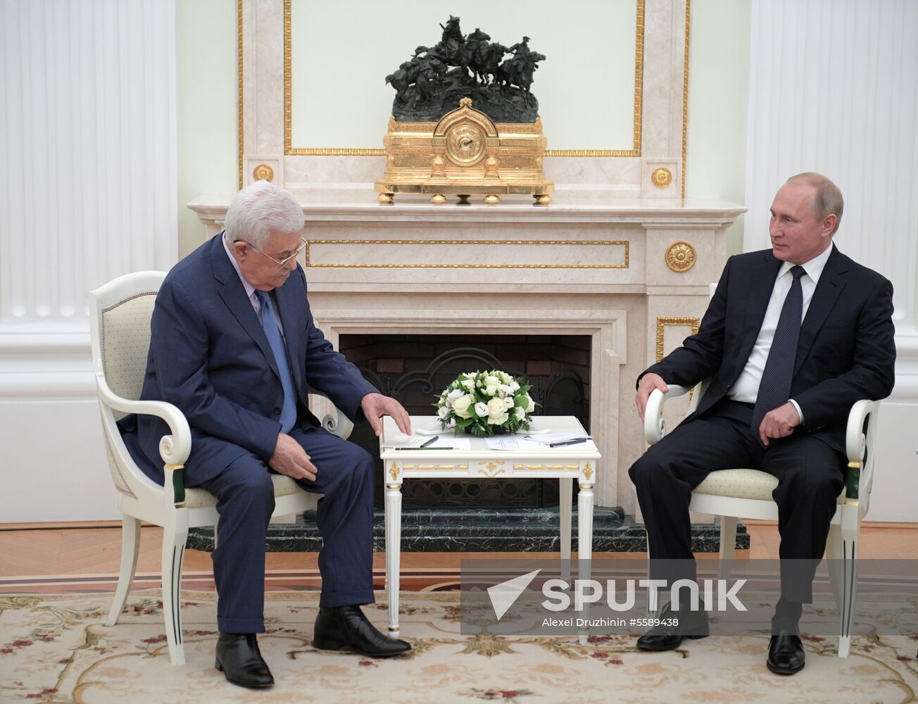 President Vladimir Putin meets with Palestinian President Mahmoud Abbas