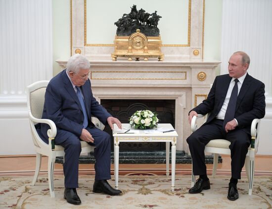President Vladimir Putin meets with Palestinian President Mahmoud Abbas
