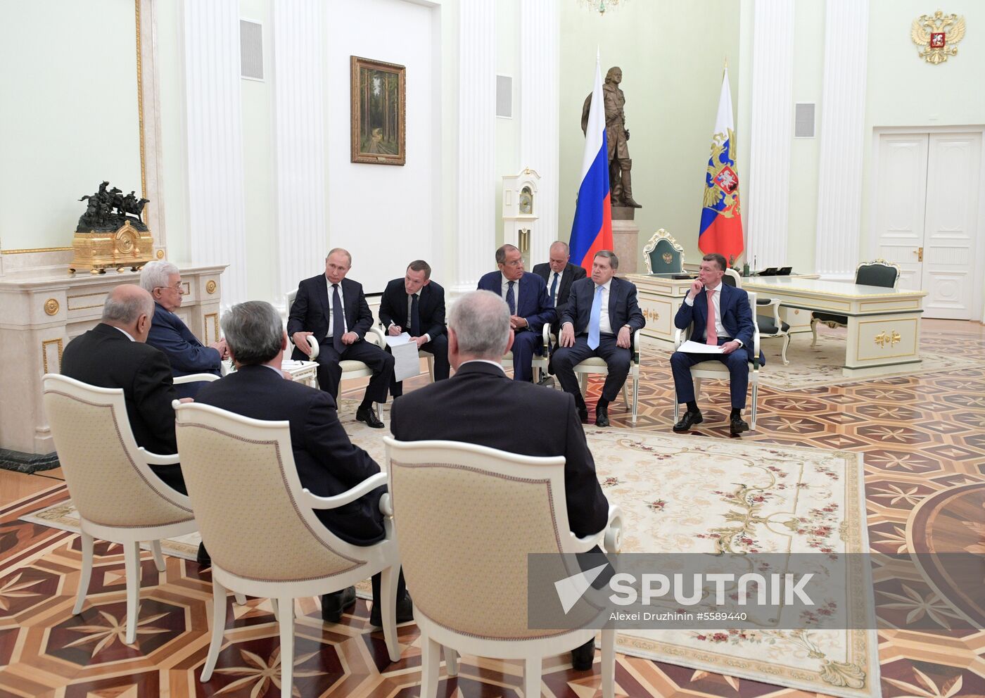 President Vladimir Putin meets with Palestinian President Mahmoud Abbas