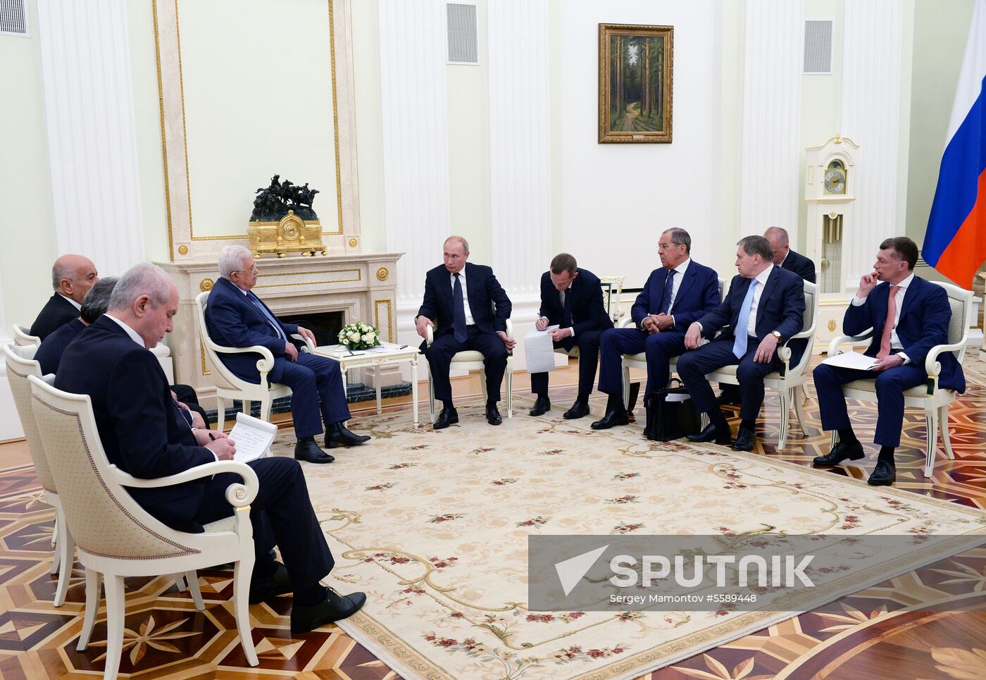 President Vladimir Putin meets with Palestinian President Mahmoud Abbas