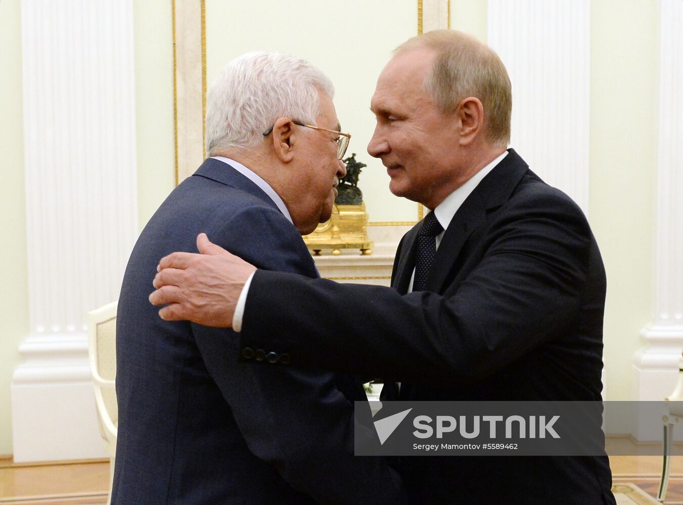 President Vladimir Putin meets with Palestinian President Mahmoud Abbas