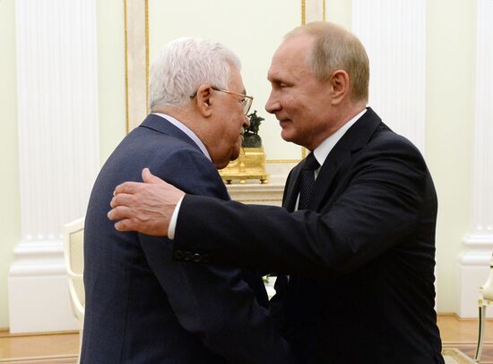 President Vladimir Putin meets with Palestinian President Mahmoud Abbas