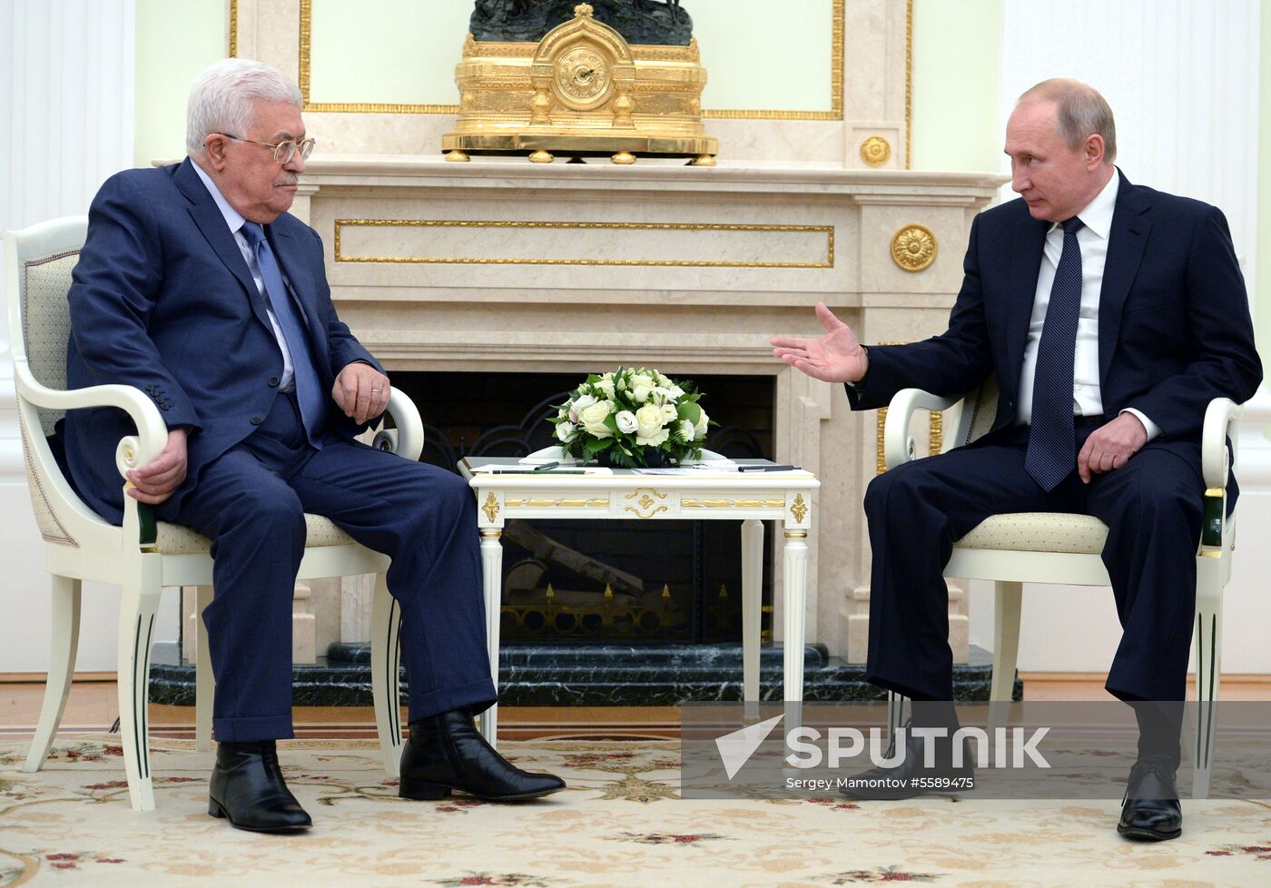 President Vladimir Putin meets with Palestinian President Mahmoud Abbas