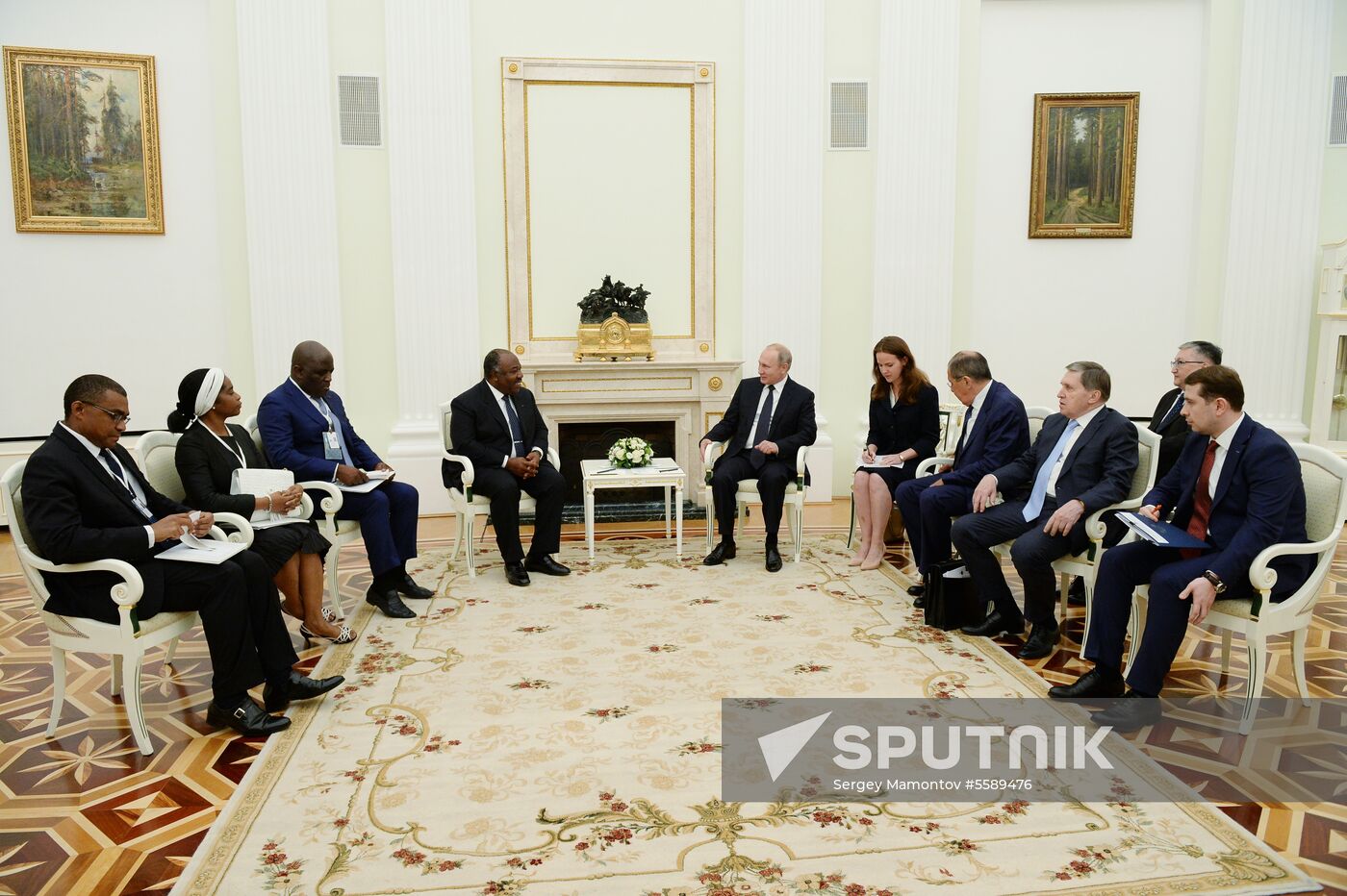 President Vladimir Putin meets with President of Gabon Ali Ben Bongo Ondimba