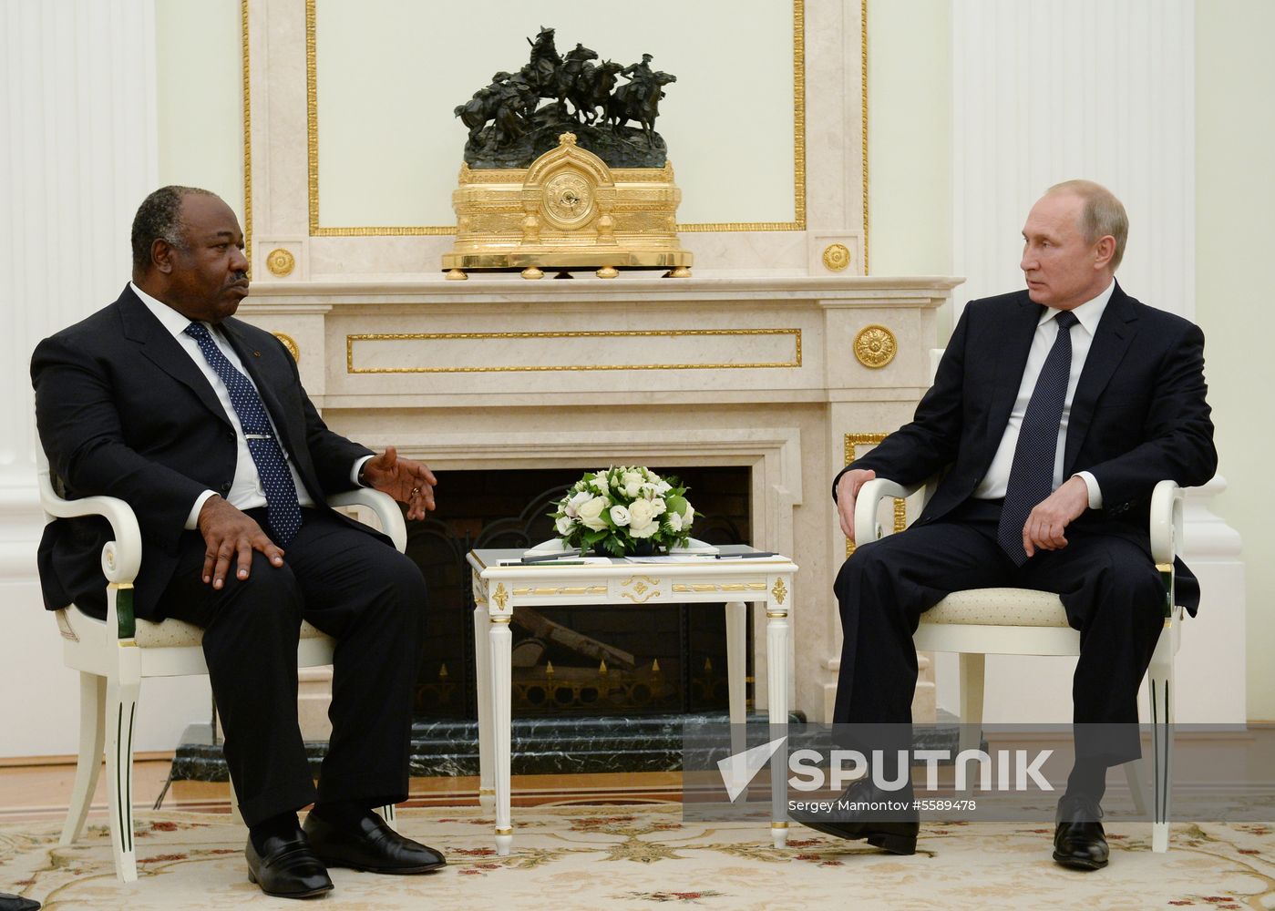 President Vladimir Putin meets with President of Gabon Ali Ben Bongo Ondimba