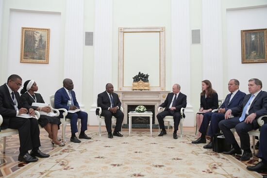 President Vladimir Putin meets with President of Gabon Ali Ben Bongo Ondimba