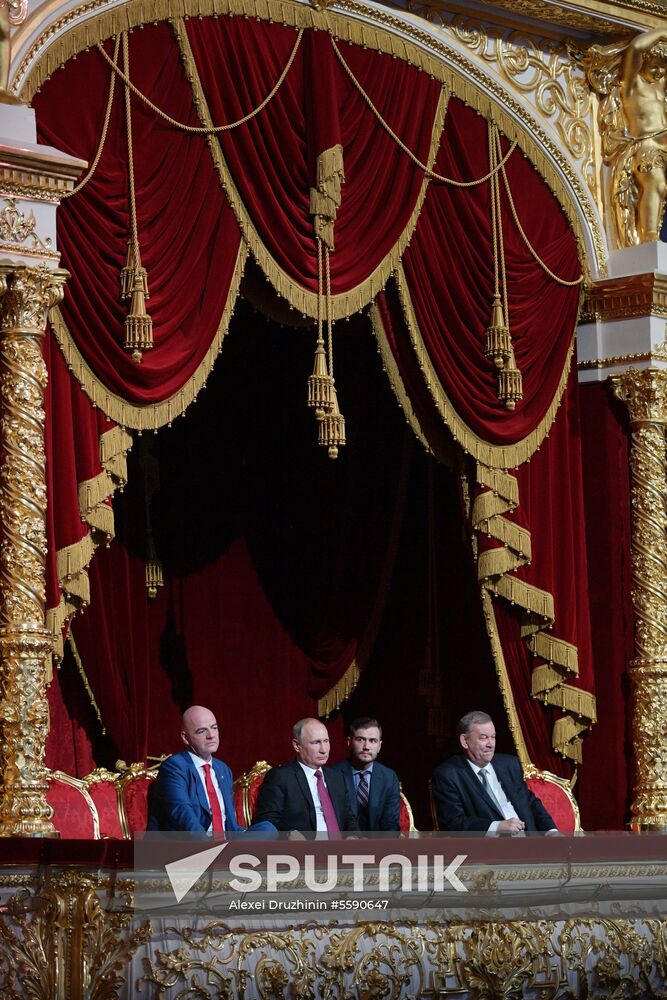 President Vladimir Putin visits gala concert of world opera stars in Bolshoi Theater