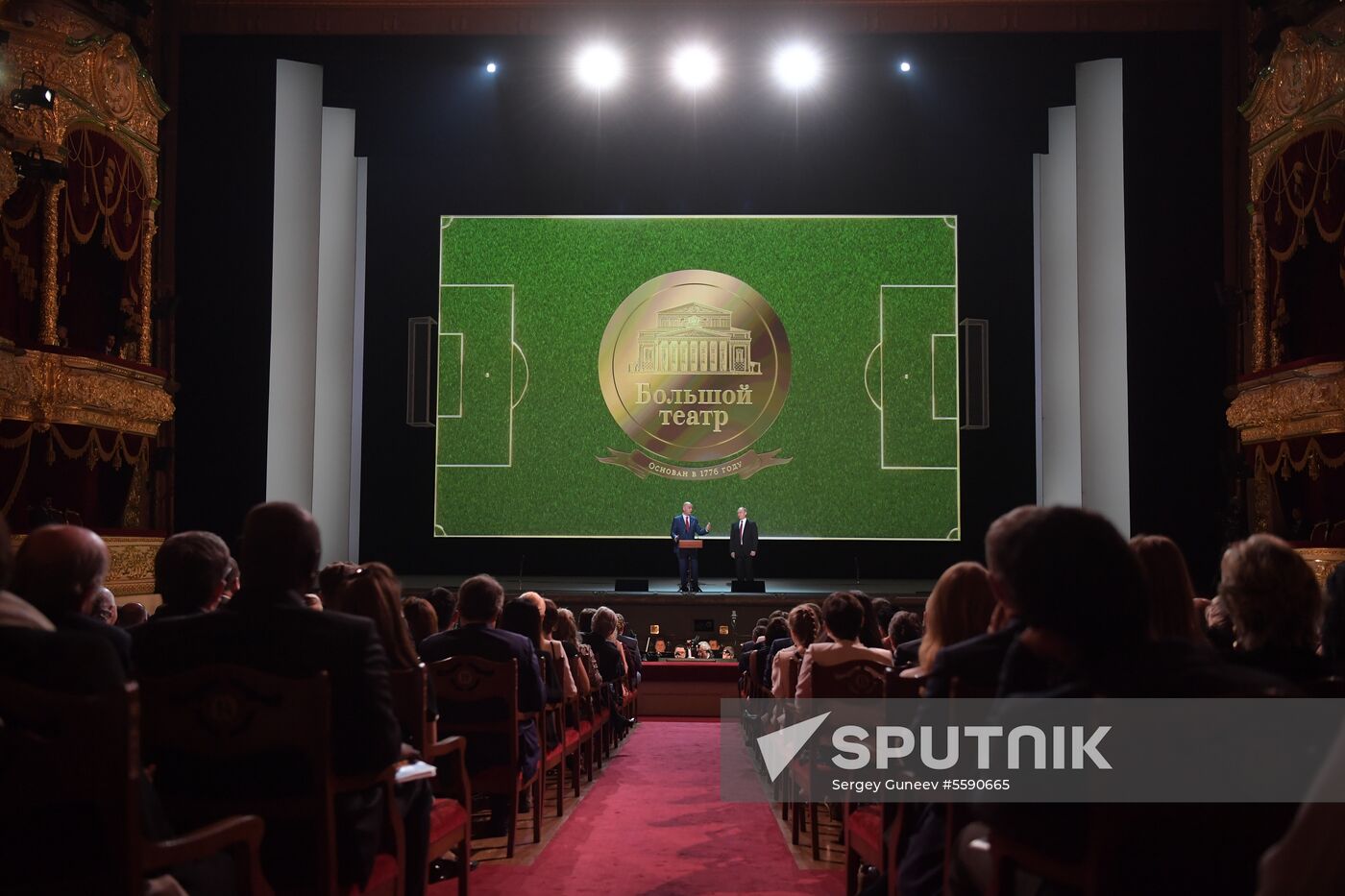 President Vladimir Putin visits gala concert of world opera stars in Bolshoi Theater