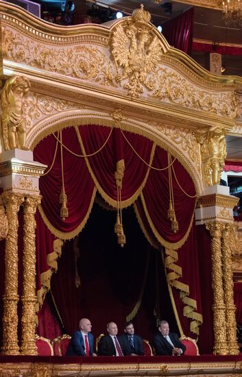 President Vladimir Putin visits gala concert of world opera stars in Bolshoi Theater