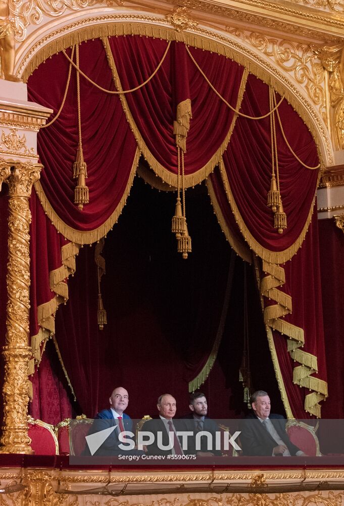 President Vladimir Putin visits gala concert of world opera stars in Bolshoi Theater