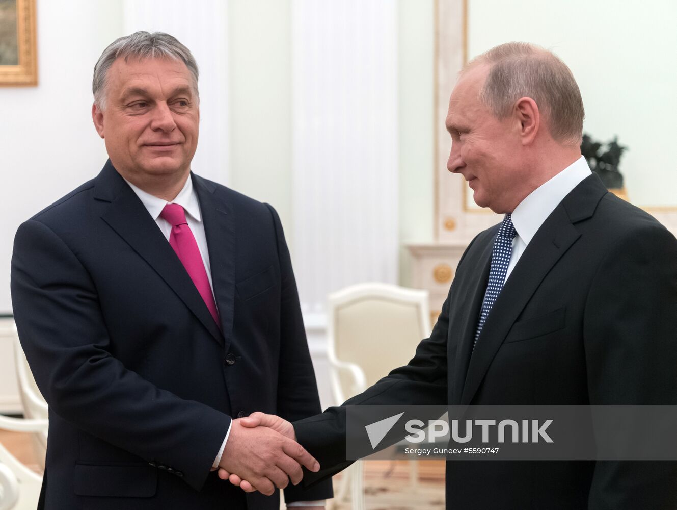 Russian President Vladimir Putin meets with Hungarian Prime Minister Viktor Orban