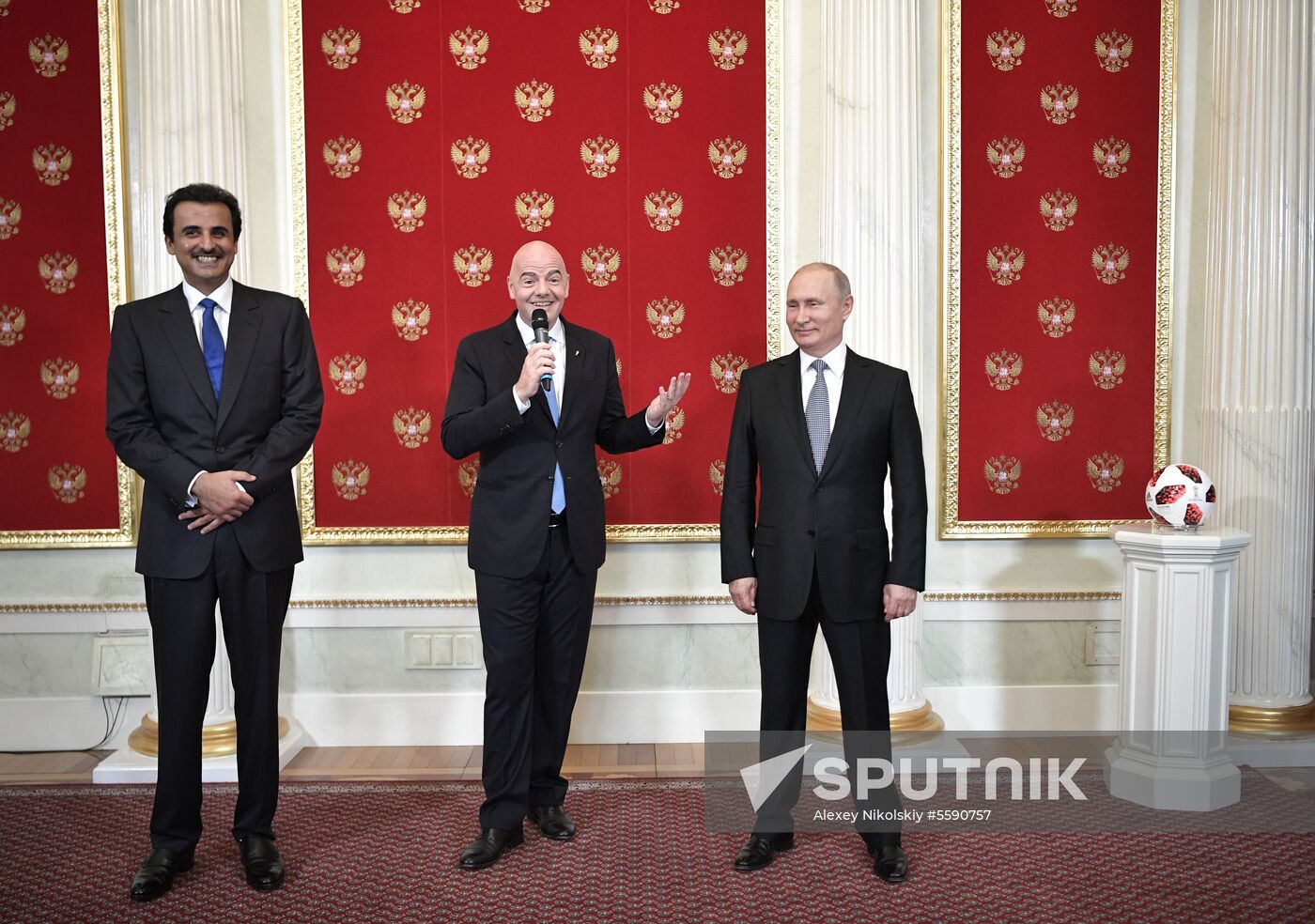 President Putin attends ceremony to hand the World Cup over to 2022 hosts Qatar