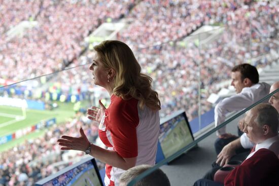 President Vladimir Putin and Prime Minister Dmitry Medvedev attend World Cup final match