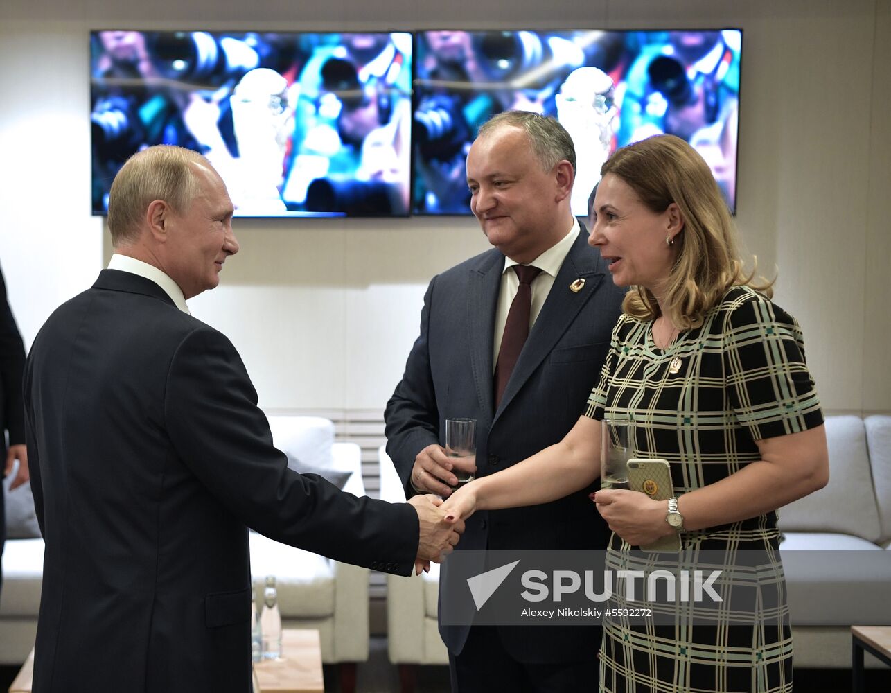 President Vladimir Putin and Prime Minister Dmitry Medvedev attend World Cup final match