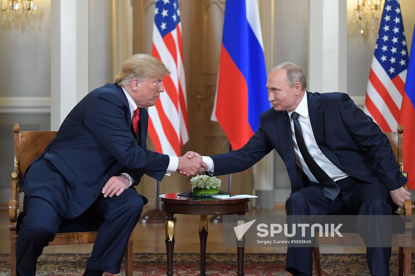 Russian President Vladimir Putin and US President Donald Trump meet in Helsinki