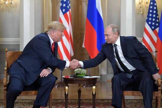 Russian President Vladimir Putin and US President Donald Trump meet in Helsinki