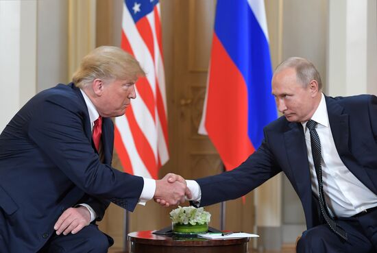 Russian President Vladimir Putin and US President Donald Trump meet in Helsinki