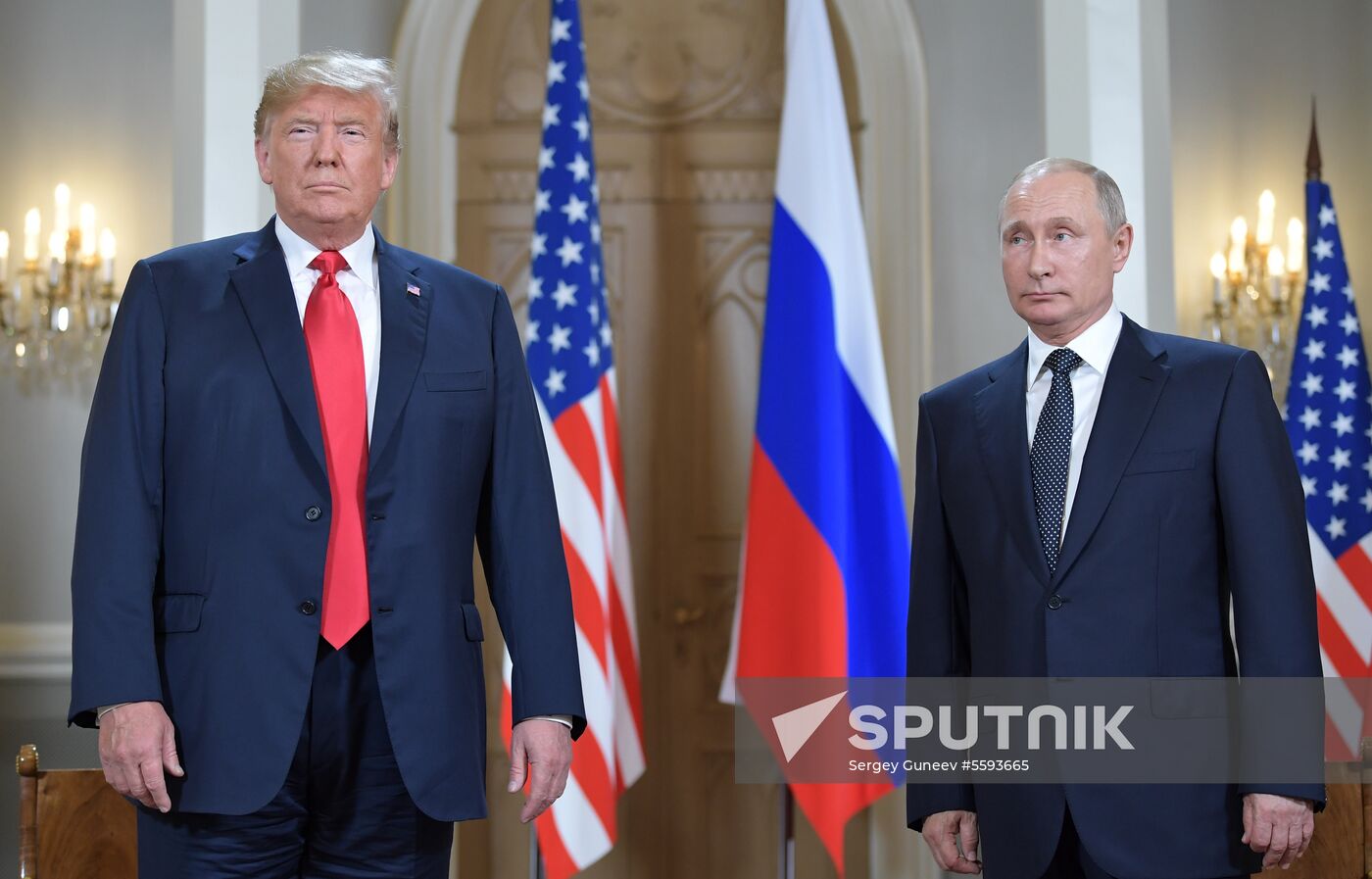 Russian President Vladimir Putin and US President Donald Trump meet in Helsinki