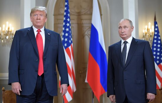 Russian President Vladimir Putin and US President Donald Trump meet in Helsinki