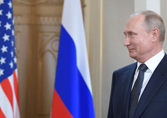 Russian President Vladimir Putin and US President Donald Trump meet in Helsinki