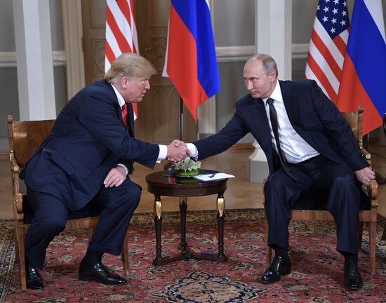 Russian President Vladimir Putin and US President Donald Trump meet in Helsinki