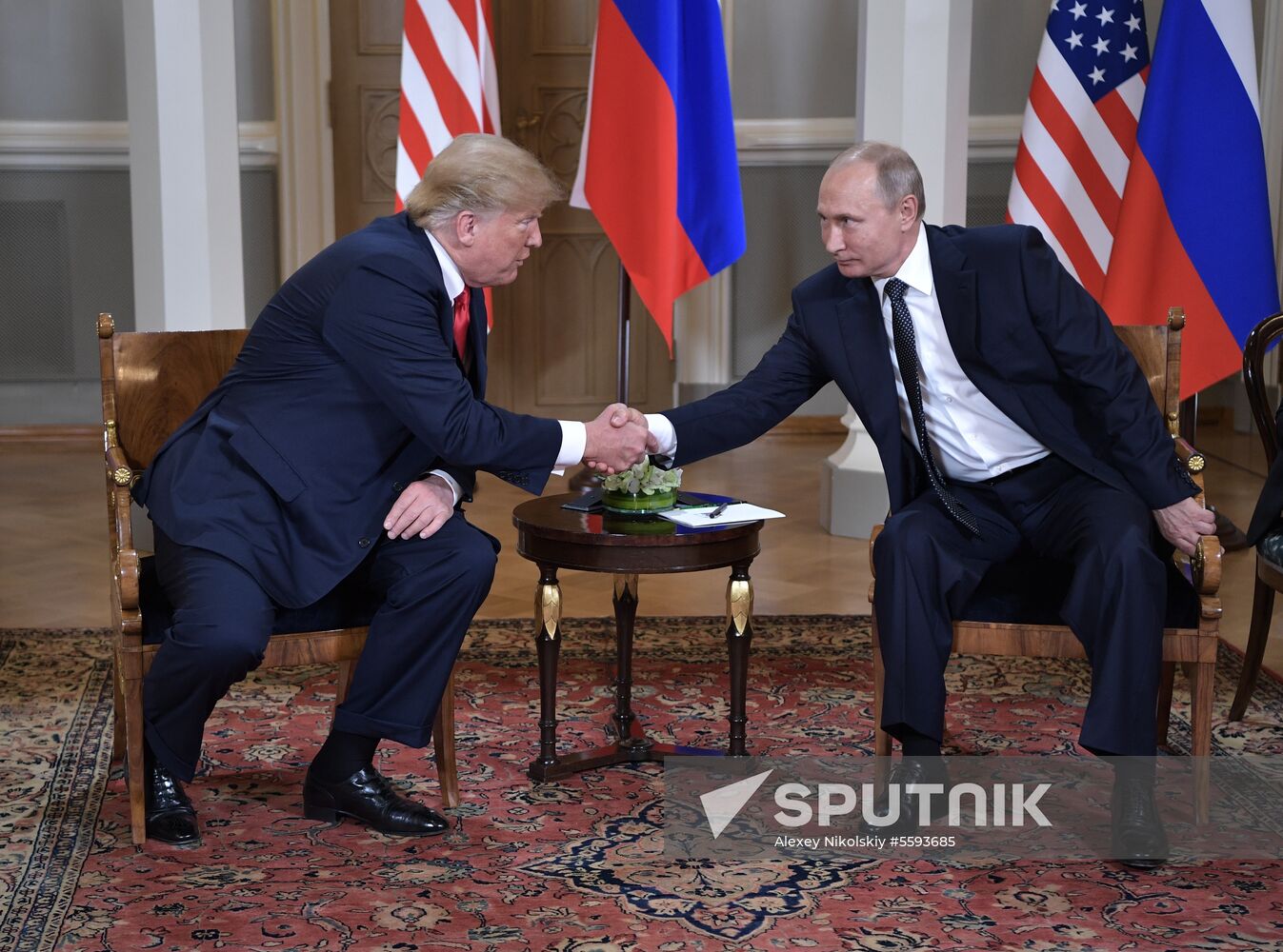 Russian President Vladimir Putin and US President Donald Trump meet in Helsinki