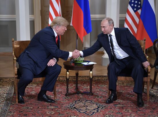Russian President Vladimir Putin and US President Donald Trump meet in Helsinki
