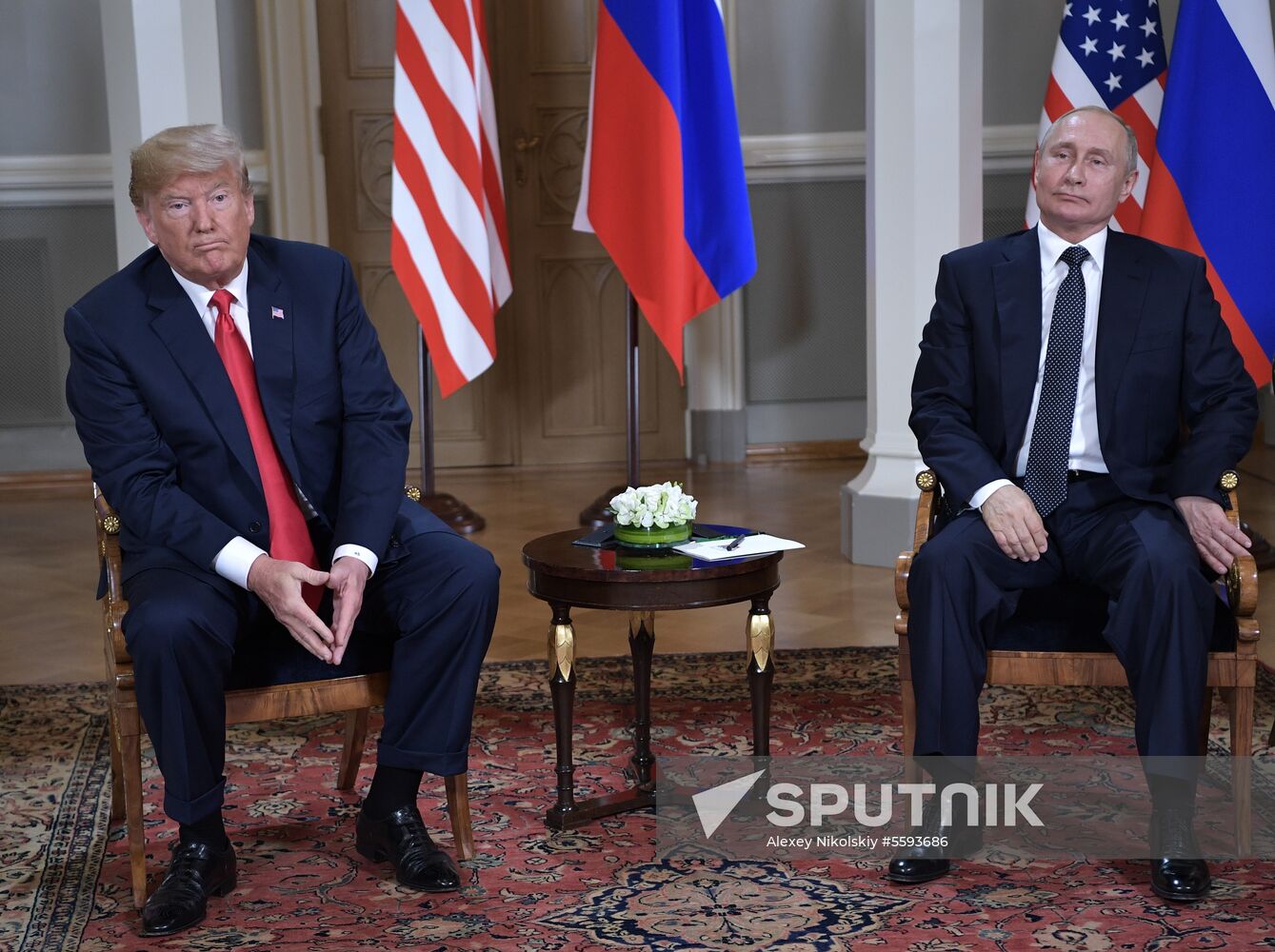 Russian President Vladimir Putin and US President Donald Trump meet in Helsinki