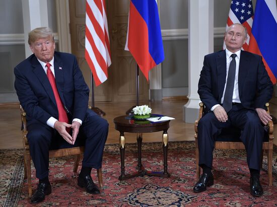 Russian President Vladimir Putin and US President Donald Trump meet in Helsinki