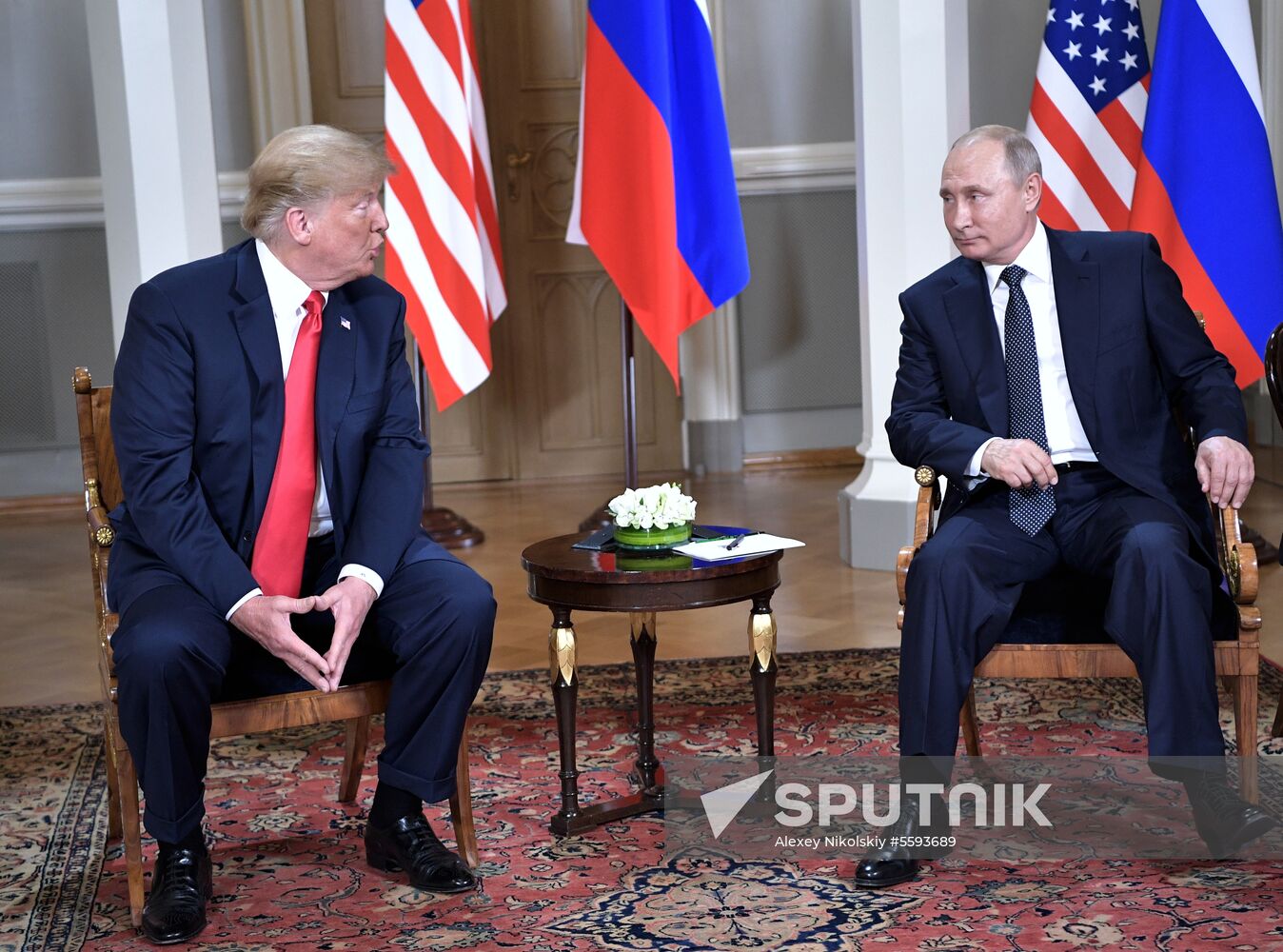 Russian President Vladimir Putin and US President Donald Trump meet in Helsinki