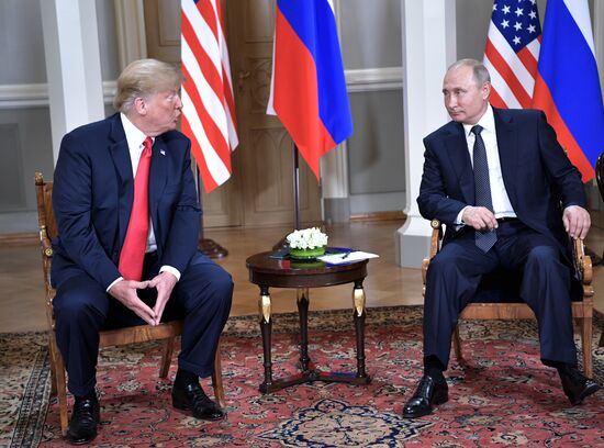 Russian President Vladimir Putin and US President Donald Trump meet in Helsinki