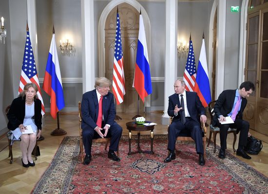 Russian President Vladimir Putin and US President Donald Trump meet in Helsinki