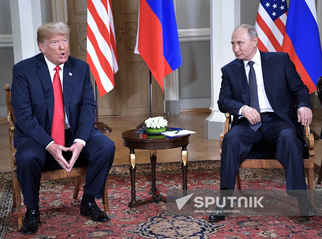 Russian President Vladimir Putin and US President Donald Trump meet in Helsinki