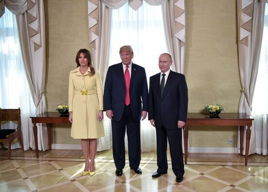 Russian President Vladimir Putin and US President Donald Trump meet in Helsinki