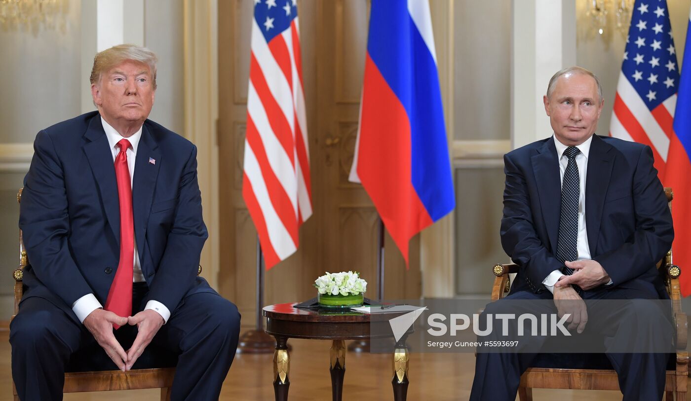 Russian President Vladimir Putin and US President Donald Trump meet in Helsinki