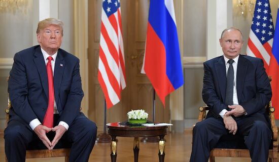 Russian President Vladimir Putin and US President Donald Trump meet in Helsinki