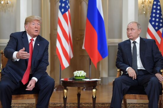 Russian President Vladimir Putin and US President Donald Trump meet in Helsinki