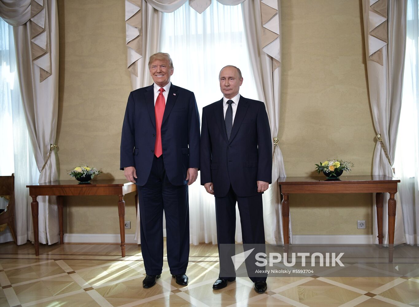 Russian President Vladimir Putin and US President Donald Trump meet in Helsinki